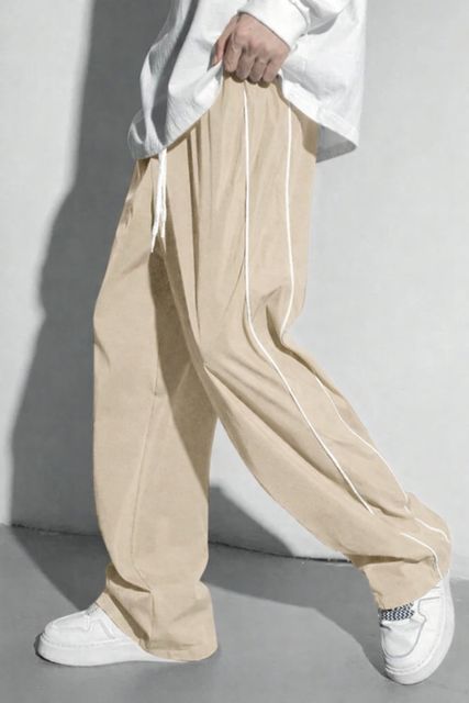 RC FASHION Men Striped Beige Track Pants - Image 8