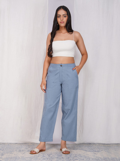 Zuri Regular Fit Women Blue Trousers - Buy Zuri Regular Fit