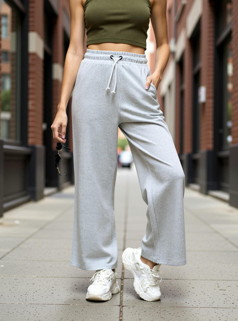 Jazzupss Enterprises Flared Women Grey Trousers - Buy Jazzupss