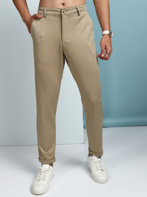 HIGHLANDER Knitted Regular Fit Men Beige Trousers