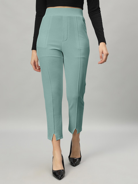 WUXI Regular Fit Women Light Green Trousers Buy WUXI Regular Fit