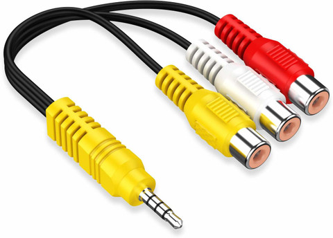 TECHGEAR TV-out Cable to RCA Cable Adapter Replacement for TCL TV,  RCA to AV Input Adapter