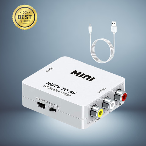 SDMINITEK TV-out Cable HDMI TO AV Converter For Tv With resolution 1080p Hd  Video Converter