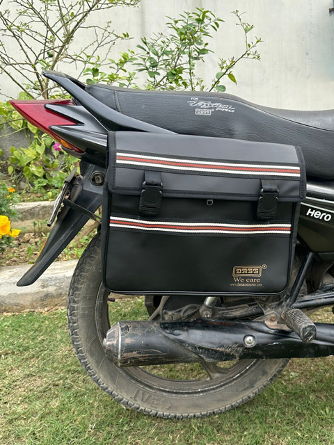 DASS Motorcycle Side Bag LX2 Waterproof Leather Saddle Bag Black  Polyethylene Motorbike Saddlebag