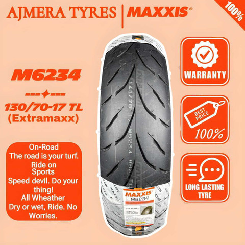 Maxxis EXTRAMAXX M6234 62P TL 130/70-17 Rear Two Wheeler Tyre