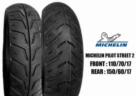 パーツ MICHELIN PILOTSTREET110/70R17 150/60ZR17 MICHELIN 110/70-R17 & 150/60-R17 PILOT STREET 2 COMBO PACK 2 TYRES