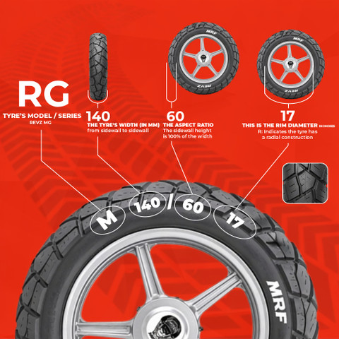 MRF 140/60 R17 63P Revz MG Rear Tubeless tyre ( NEW MODEL ) 140/60