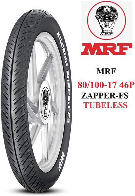 MRF Zapper-FS 80/100-17 46P TUBELESS Front Two Wheeler Tyre Price