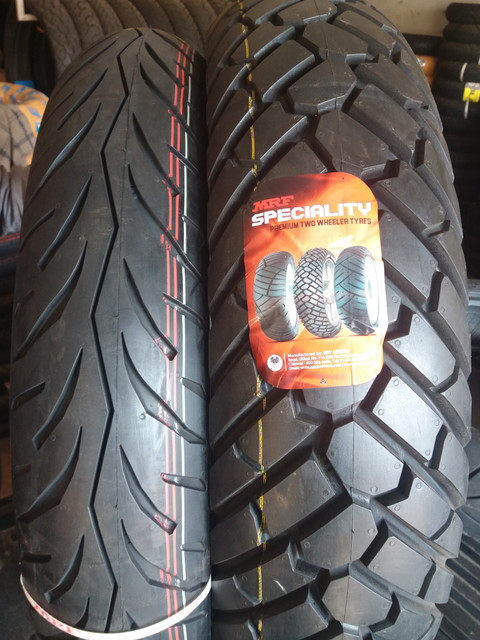 MRF 100/80-R17 140/70-R17 METEOR COMBO PACK TYRES FRONT REAR  METEOR Front Rear Two Wheeler Tyre