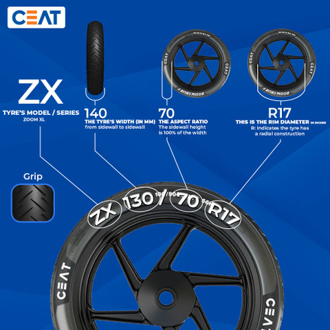 CEAT 101824 ZOOM XL 140/70-17 Rear Two Wheeler Tyre Price in India