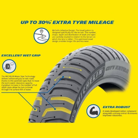 MICHELIN 100/80-R12 CITY EXTRA TVS NTORQ 100/80-R12 CITY EXTRA