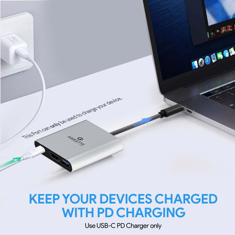 AMKETTE 3-in-1 Type C to HDMI Adapter Multiport USB Hub Price in
