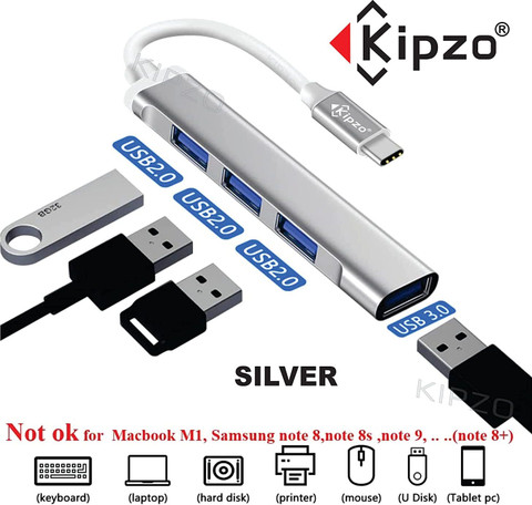 4-Port USB Hub Type C Extender Splitter Adapter OTG Docking Station for MacBook pro 13/15 Air PC Laptop - Phone Charging Compute - 7