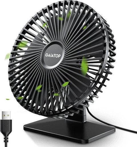 Gaiatop Speeds Portable Mini Powerful Desktop Table Fan Small Table Fan,  Inch Ultra-quiet, 90° Adjustment for Better Cooling USB Fan