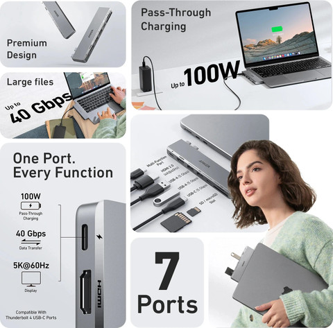 Apple MacBook air本体＋Anker Hubセット Amazon | MacBook Air ハブ macbook ハブ mac ハブ 7in2 Macbook Pro