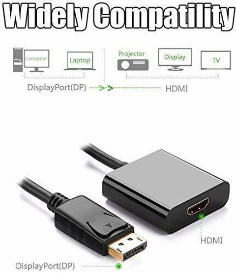ULTRABYTES HDMI Adapter m DisplayPort (DP) Male to HDMI