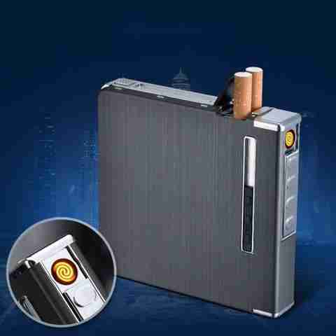 20 cigarette case RSS ENTERPRISES Windproof Flameless 20 cigarette Case Aluminum Metal  Cigarette Box Windproof Flameless 20 cigarette Case Aluminum Metal Box  Cigarette Lighter Price in India