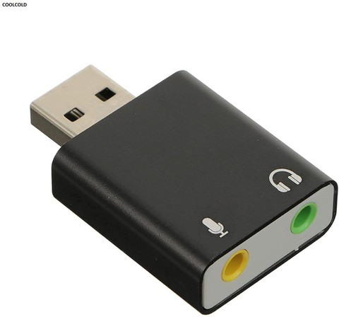 coolcold USB Sound Card External USB to Jack Headphone