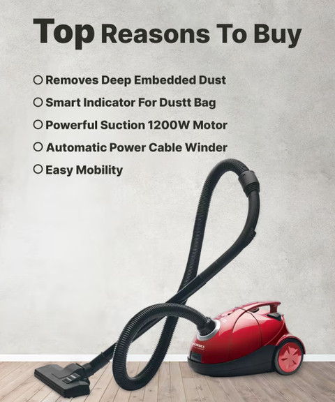 EUREKA FORBES Quick Clean DX Dry Vacuum Cleaner with Reusable Dust Bag - Main Image