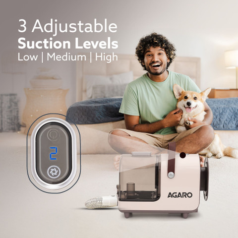AGARO Supreme Pet Grooming Kit & Vacuum Suction, Picks up 99% Pet