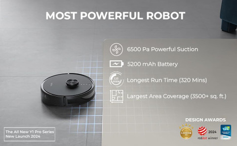 ECOVACS Y1 PRO Robotic Floor Cleaner (WiFi Connectivity, Google