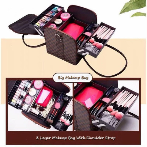 Siby PU Leather Big Size Makeup Vanity Box Makeup Artist Makeup