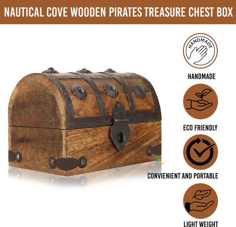 Craft Cooper Nautical cove Wooden||Pirates Treasure Chest Box