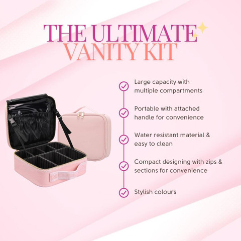 Travel Bag Makeup Bag With Sections MINARA Cosmetic Bag For Travel