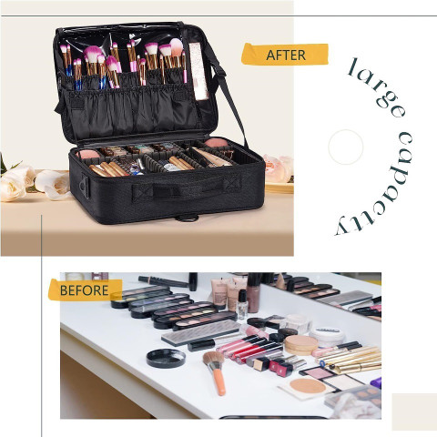 Amazon Large Makeup Storage Bag Relavel Makeup Case Large Makeup - Main Image