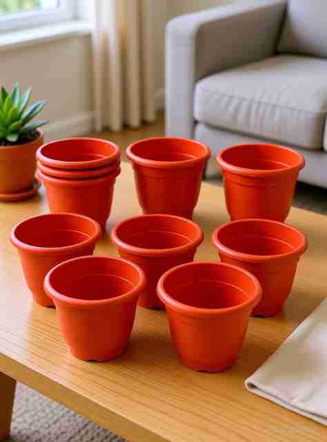 JOREN Red Round 6 Inch Plastic Pot (5 inch) PACK OF - 6 Plastic Vase Price  in India - Buy JOREN Red Round 6 Inch Plastic Pot (5 inch) PACK OF - 6  Plastic Vase online at Flipkart.com