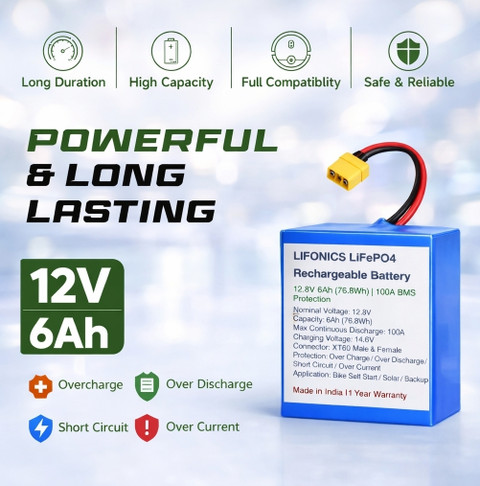Lifonics LIFO-6000-12.8V-01 6000 Ah Battery for Bike Price in