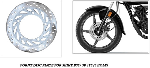 P A Shine Bs6 Sp 125 Front Disc Plate Motorbike Brake Disc