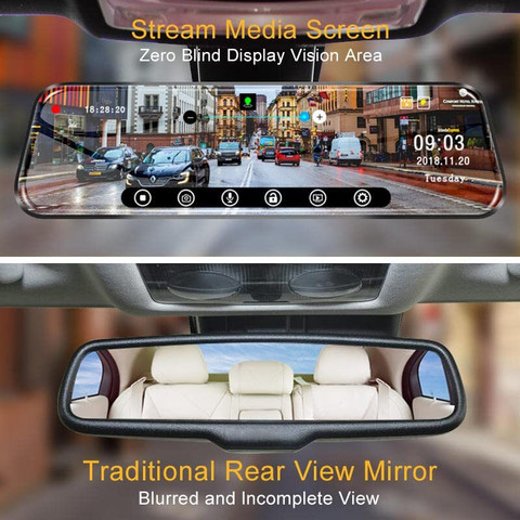 Orlov Full HD Mirror Dash Camera for Car with 10
