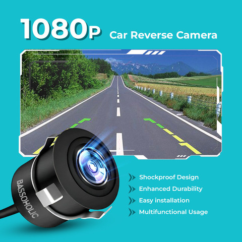 BASSOHOLIC Fisheye Lens AHD 1080P Car Reverse Parking Camera 160° Wide  Angle In-car Camera System
