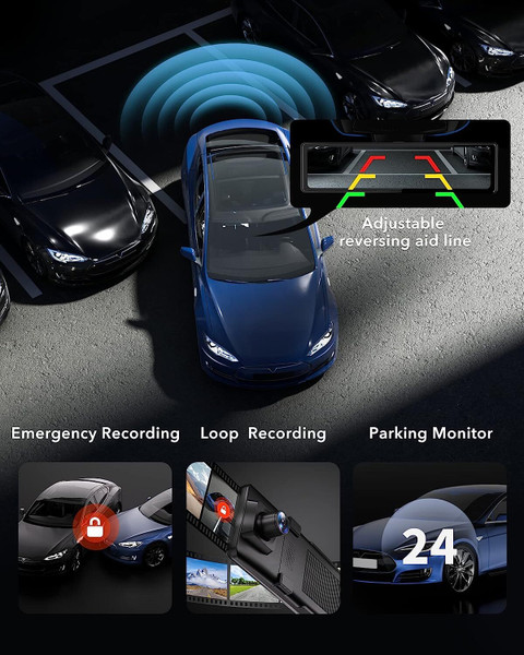 Redtiger 4K Front + 2.5K Rear 11'' UHD Full Touch Screen Reverse Assist ...