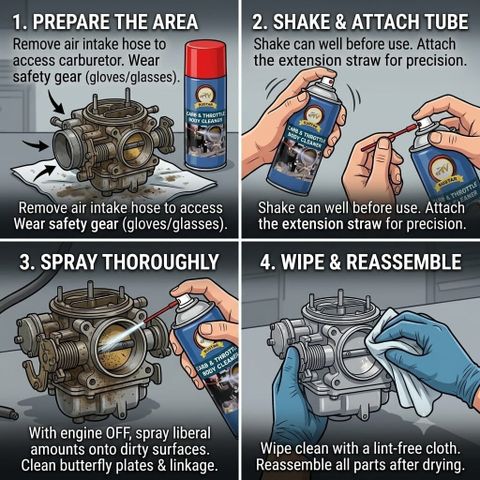 RUSTAR Carb & Throttle Body Cleaner Spray (Pack of 3, 450ml) - Image 7