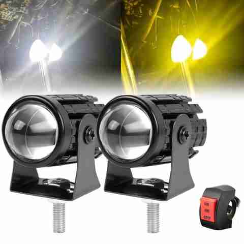 Rhtdm Motorcycle and Car Light Led White and Yellow With Switch_PS14 Fog Lamp Motorbike LED (12 V, 36 W) (Universal For Bike, Pack of 3) - Image 5