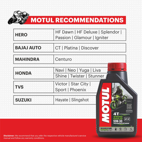 MOTUL 3100 Gold 4T10W-30 Synthetic Blend Engine Oil Price in India