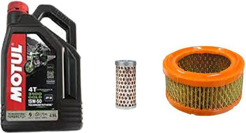 MOTUL 3100 15W50 Engine oil, Air Oil Filter Combo for Royal