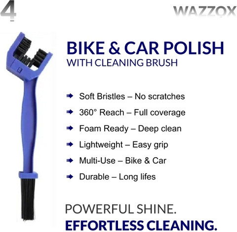 WAZZOX Combo Of Chain Cleaner Chain Lubricant Bike Car Polish With  Cleaning Brush Cleans Shines Protects Chain Car Dashboard Interior 