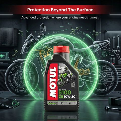 MOTUL 5100 4T 10W-30 Engine Oil (1 L) - Image 8