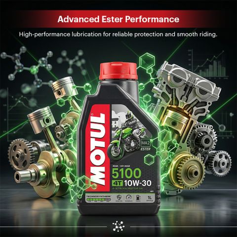 MOTUL 5100 4T 10W-30 Engine Oil (1 L) - Image 7