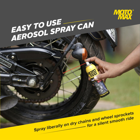 Motomax Chain Lube Spray to prevent breakage in Bikes and Cars - Main Image