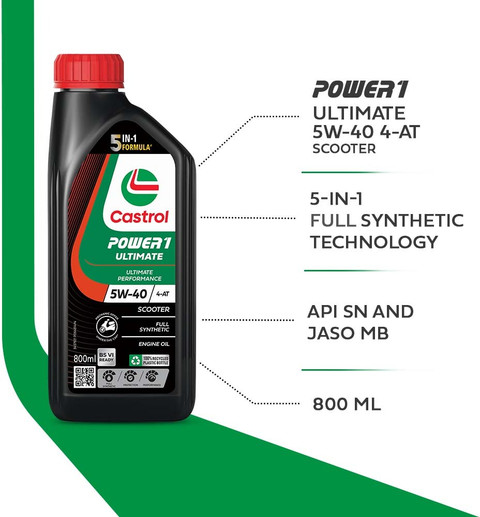 Castrol POWER1 ULTIMATE 5W-40 4-AT 5-in-1 Full Synthetic