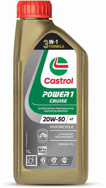 Engine Oil Super Splendor Bike Engine Castrol POWER1 CRUISE 20W-50