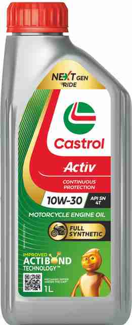 Castrol Activ 4T 10W-30 for Bikes API SN and JASO MA2 Full-Synthetic Engine Oil (1 L, Pack of 1) - Image 3