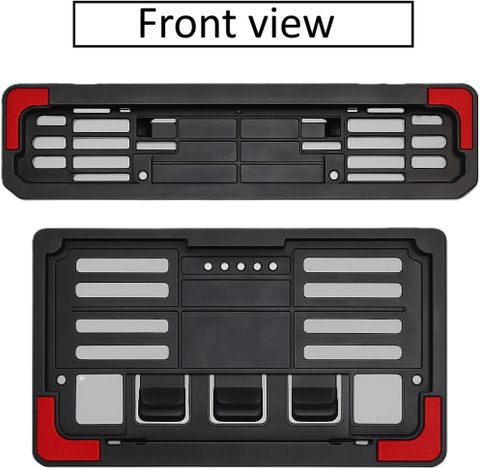 JMA TRADING Plastic Number Plate Holder with Red Corners for FZ S