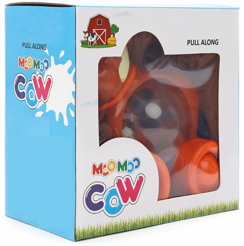 zokato Moo Moo Cow Toy Pull Along Toy for Kids & Toddlers - Moo