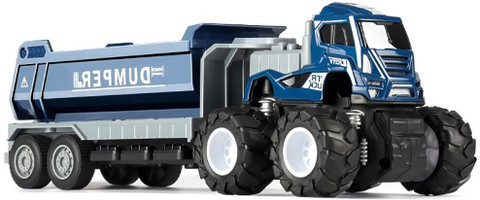 RUTSHRA Metal Die Cast Dumper Truck Transport Toy Big Size Friction Powered  Toy for Kids