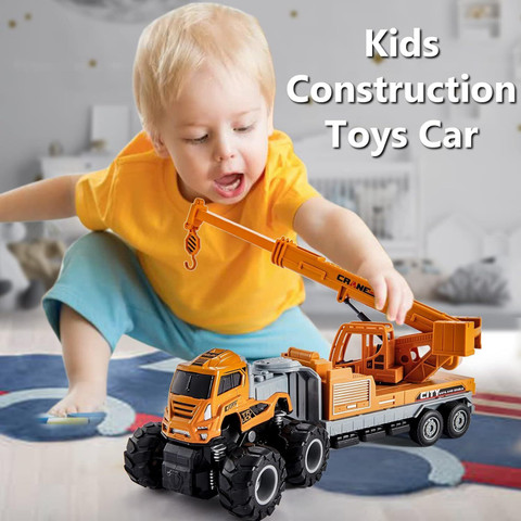 deoxy pack Of Big Construction Trucks Rotate 360 Degree Vehicle Toys  For Kids